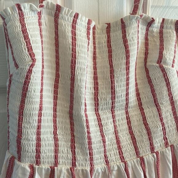 Draper James red striped tiered maxi dress size Large - Picture 2 of 6